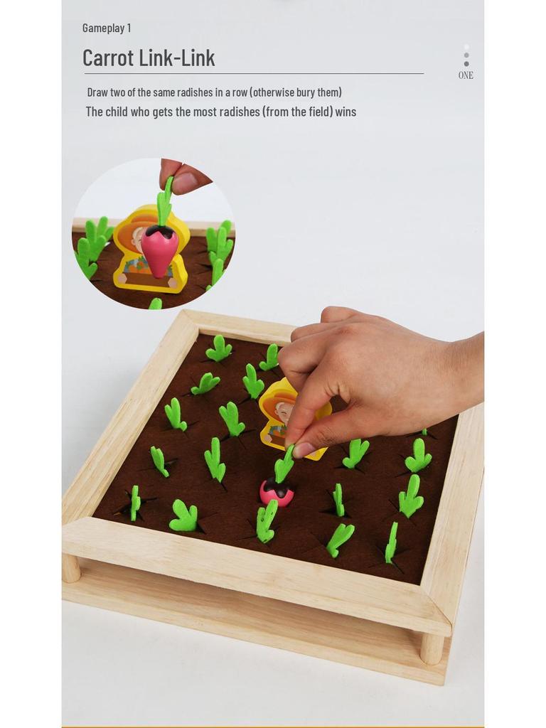 Zwei-in-Eins Holzrettich-Memory- & Stäbchenspiel für Kinder