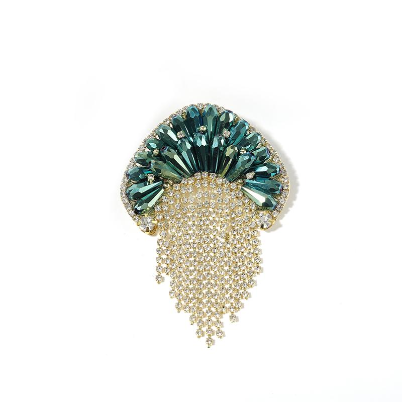 Weiman Elegant Tassel Style Crystal Jellyfish Brooch New Arrival Zinc Alloy Jewelry for Women. for Parties & Weddings Gold Plated синий