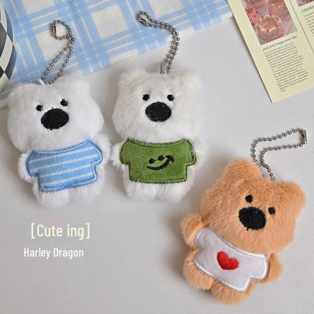 Creative Cartoon West Highland Puppy Plush Pendant - Cute Accessory for Bags or Gifts.