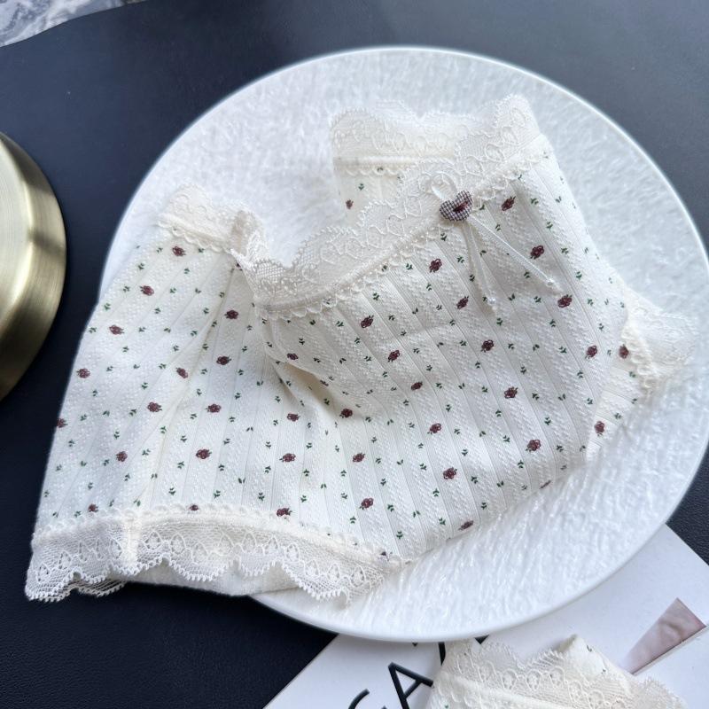 

Женское весенне-летнее маленькое свежее хлопковое нижнее белье с милым принтом, удобное, со средней посадкой One Size кофейный