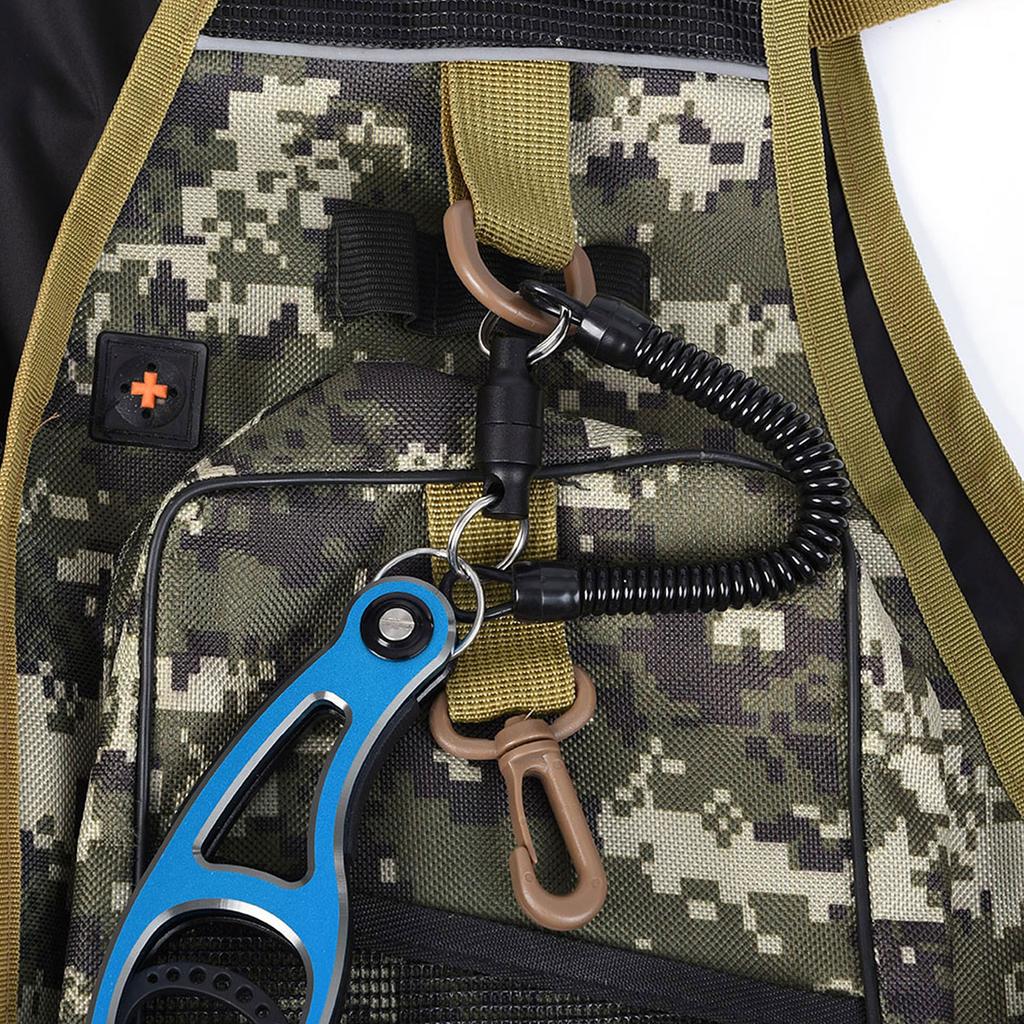 2 Stück Magnetischer Netzhalter mit Spiralkordel und Karabinerclip für Fliegenfischen