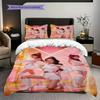 Vibrant Rhythm Huntrix Bedding (1 * duvet cover + 2 * pillowcase, without core) 2D Flat Christmas birthday gift Soft and comfortable Bedding set