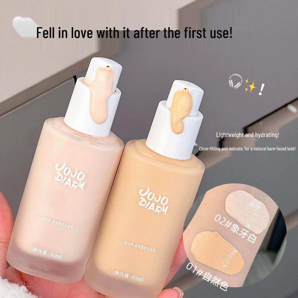JOJO DIARY Jasný bezchybný dlouhotrvající make-up - Kontrola mastnoty, Krémový, Voděodolný a Odolný proti potu.