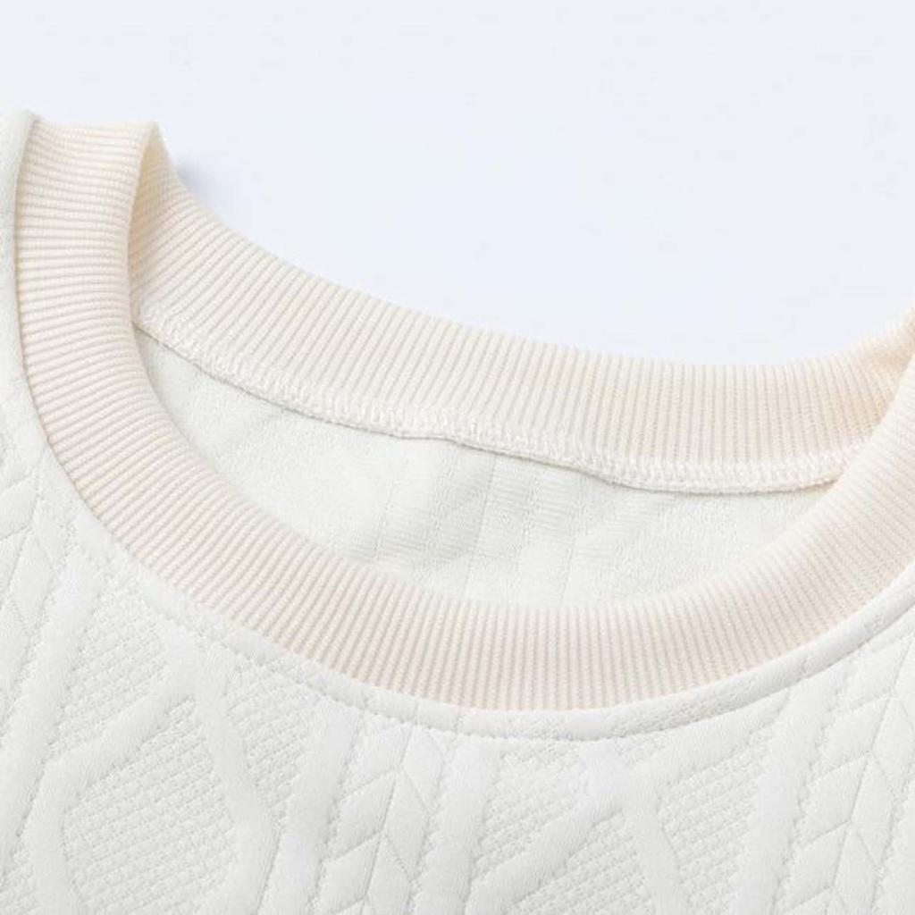 Women's Fashion Color Round Neck Long Sleeve Top Elastic Waist Casual Pants Loose Sports Two Piece Set