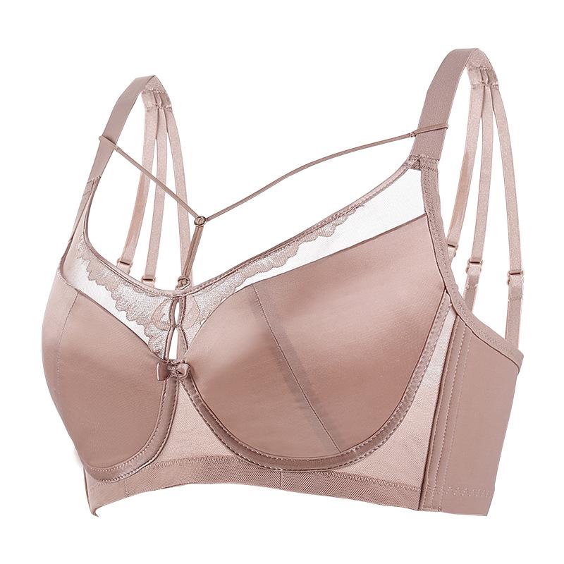 Underwear Women's Adjustable Bra Top Support Sexy Thin Bra No Steel Rim Large Bra