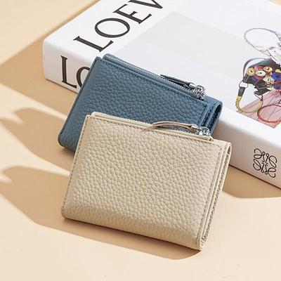 Women's Genuine Leather Trifold Wallet - RFID Blocking, Card Slots, Money Clip, Zipper Coin Pocket