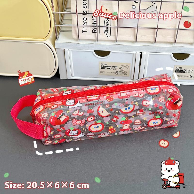 Cute Cartoon Capybara Bear Pvc Pen Bag Transparent Large Capacity Pencil Case Stationery Storage Bag Stationery Box Supplies