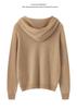 Lekasha Women's 100% Pure Cashmere Pullover Hoodie - Long Sleeve Knitted Sweater for Autumn & Winter