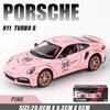 1:24 Scale 911 Turbos Metal Sports Car Alloy Model Car Diecast & Toy Car Simulation Sound and Light Collection Children's Gift