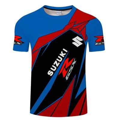 Men's 3D Printed T-Shirt Outdoor Fitness Car Race Breathable Quick Drying Sports Short Sleeve O-Neck Pullover Casual Top