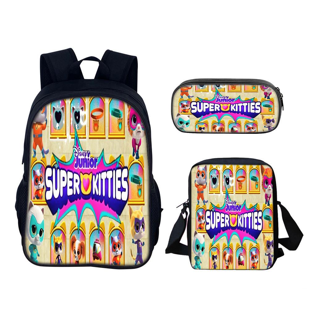 Superkitties School Backpack Set With Nylon Material For Elementary Students