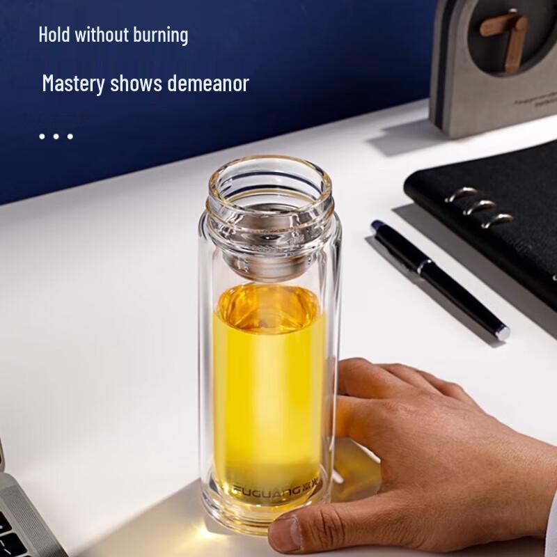 Fuguan Portable Double-Layer Glass Tea Infuser Bottle