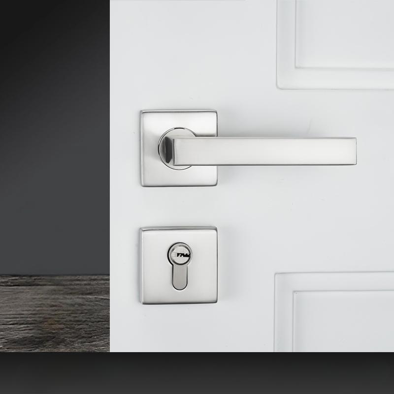 304 Stainless Steel Bedroom Silent Handle Lock, Indoor Split Wooden Door Lock