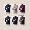 Men's Autumn-Winter Zipper Velvet Knit Pullover Sweater