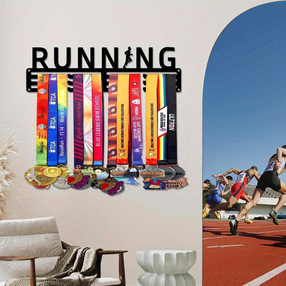 1pc Metal Medal Holder for Runners, Wall Mount Display for Medals and Hats, 11.81 Inch Iron Decor for Living Room Bedroom Porch, Gift for Athletes