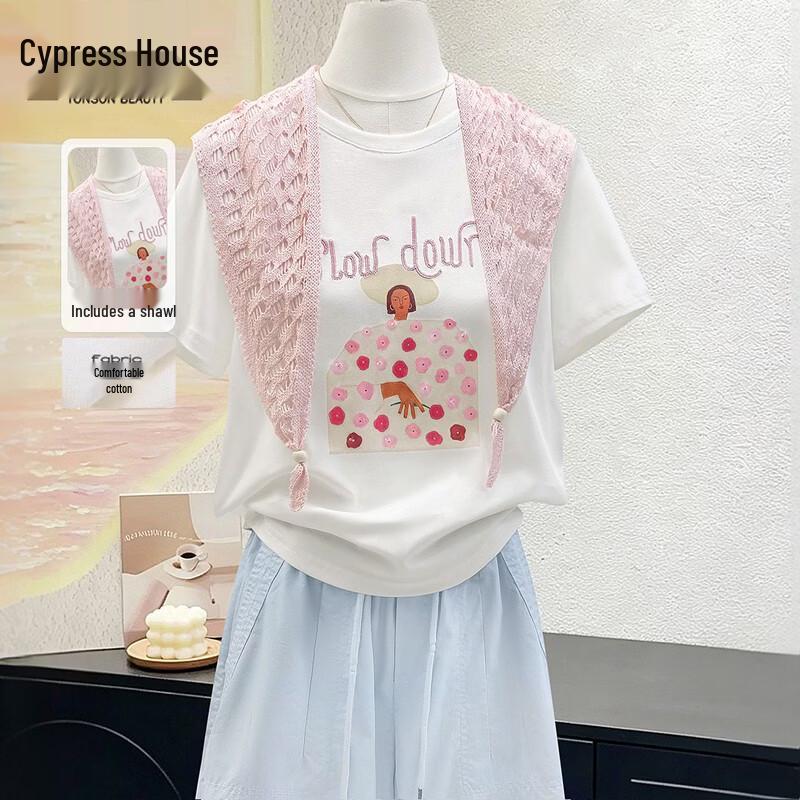 Women s Lyocell Blend Round Neck Print T-Shirt L