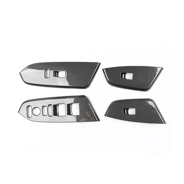 Matte Carbon Wood Grain Trim For Honda CRV CR-V 2017 - Car Inner Armrest Window Glass Lift Switch Garnish Protector Cover