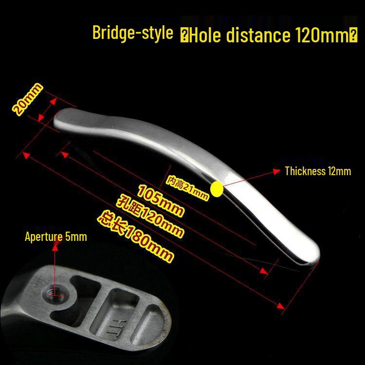 304 Stainless Steel Heavy-Duty Bow-Shaped Surface-Mounted Door Handle