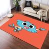 The Amazing World of Gumball Cartoon Print Area Rug Anti-slip Soft Floor Mat Kids Bedroom Living Room Black Background Decor Gift