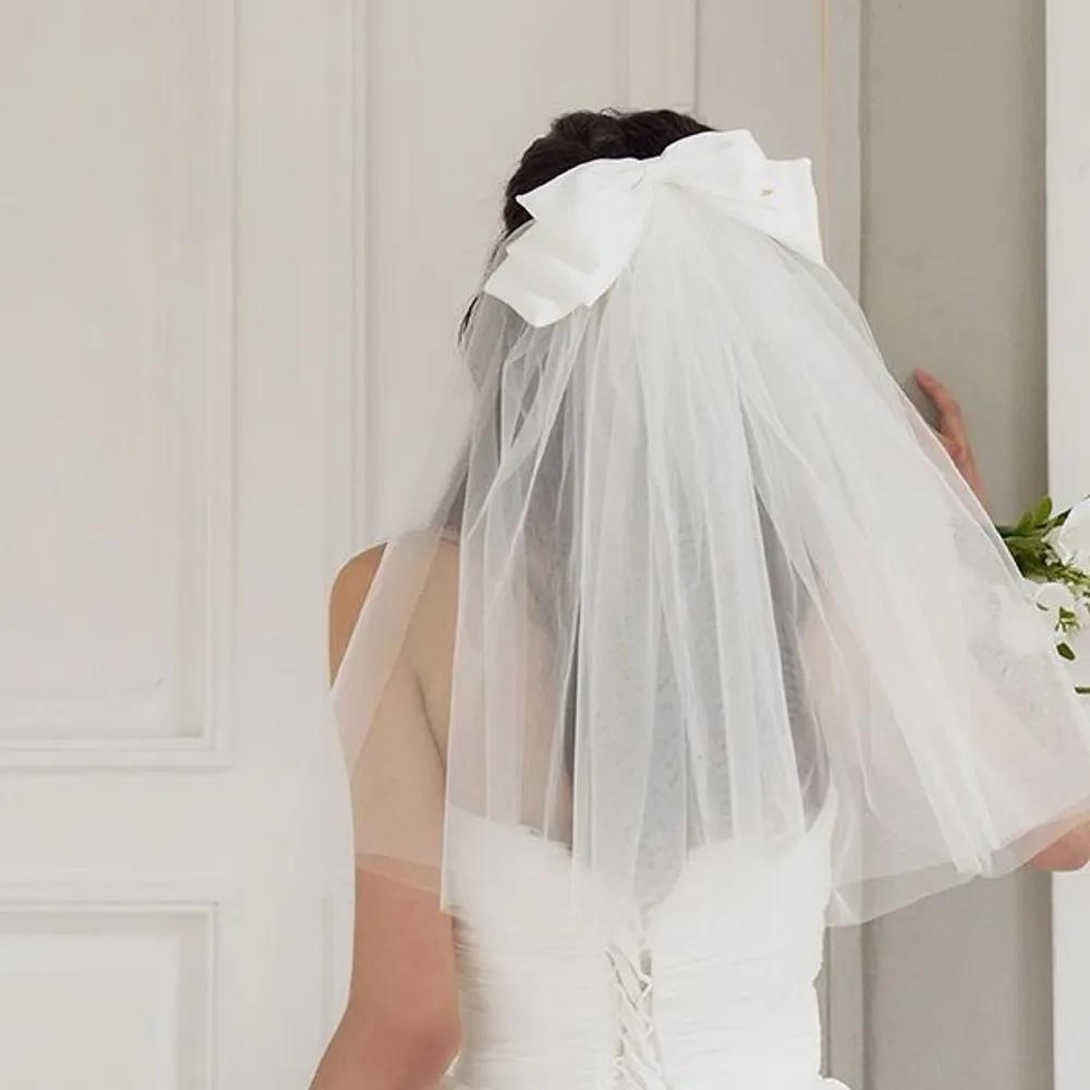 3-Tier Ribbon Veil JP-25-094CB black