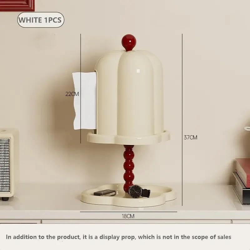 French High-grade Retro Non Perforated Tabletop Tissue Box, Tabletop Finishing Shelf, Sealed Dust-proof Tape Cover Drawer