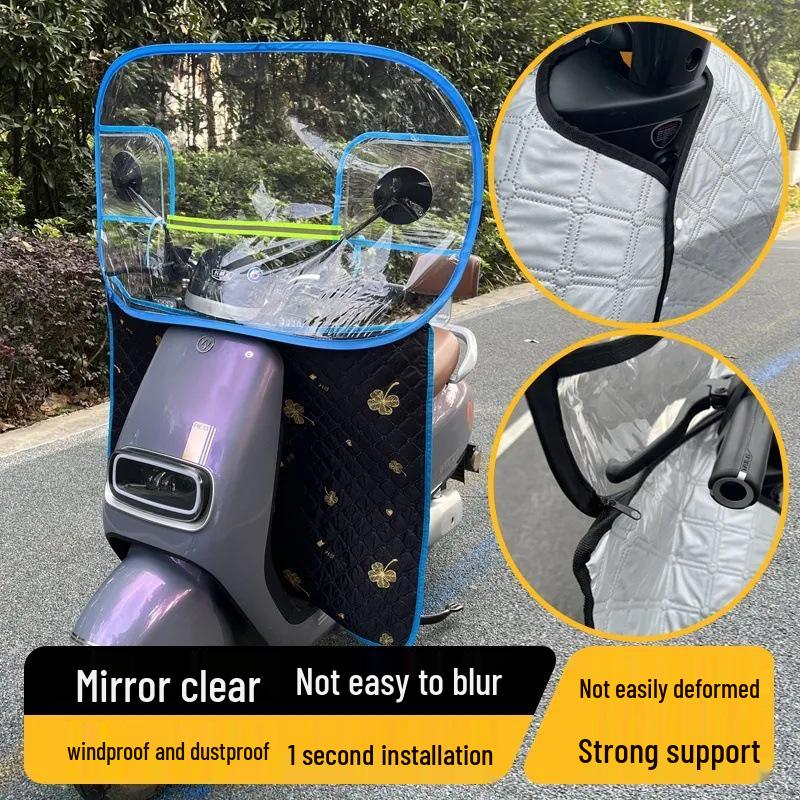 Universelles winddichtes, winterfestes, regendichtes Elektrofahrrad mit Handytasche für alle Jahreszeiten - Kältefestes Eltern-Kind-Liefermodell