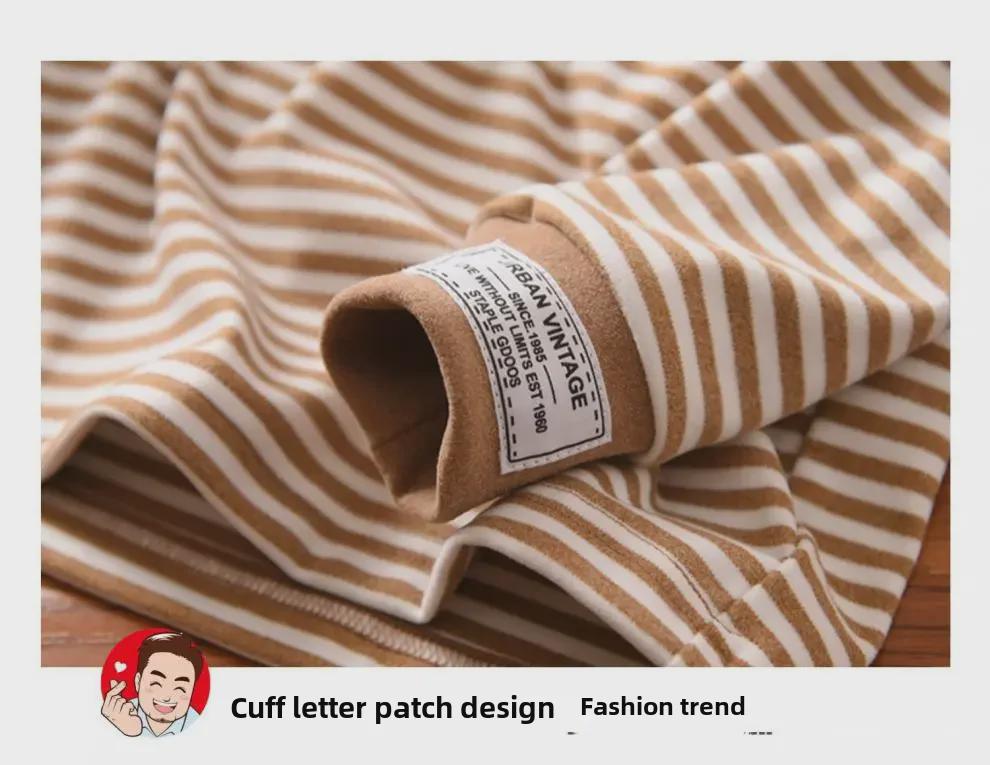 2023 Boys' Half Turtleneck Striped Tops: Warm and Stylish Autumn/Winter Shirts for Kids