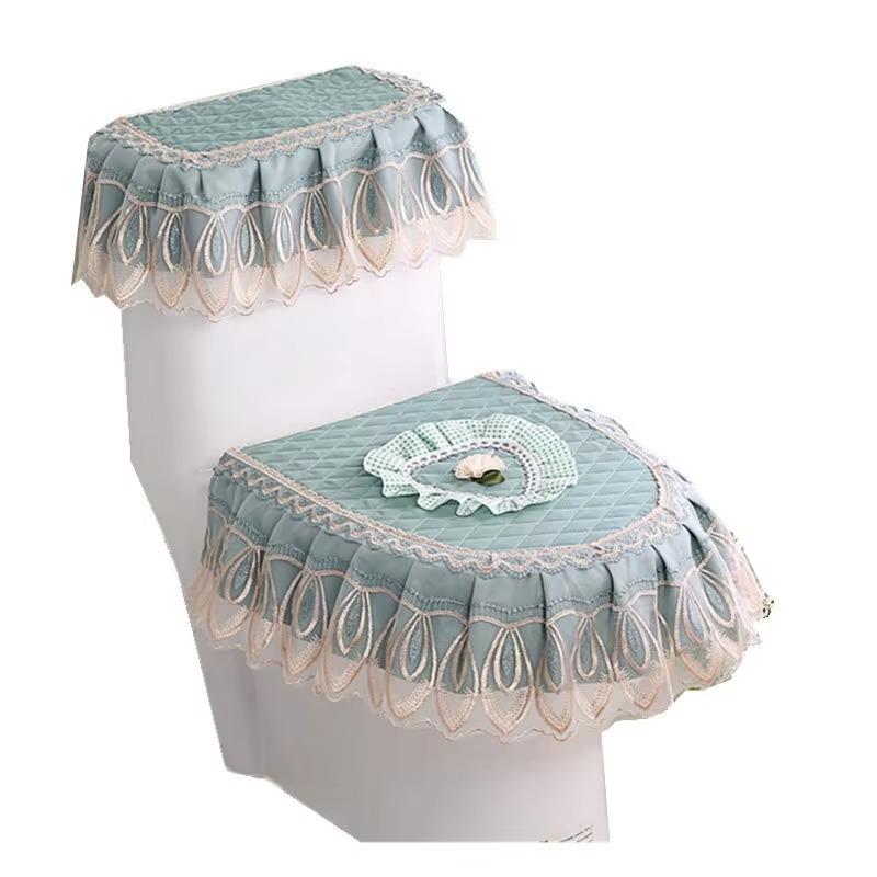 Toilet Seat Cover Toilet Water Tank Cover Toilet Dust Cover Household Bathroom Detachable Toilet Cover Cloth