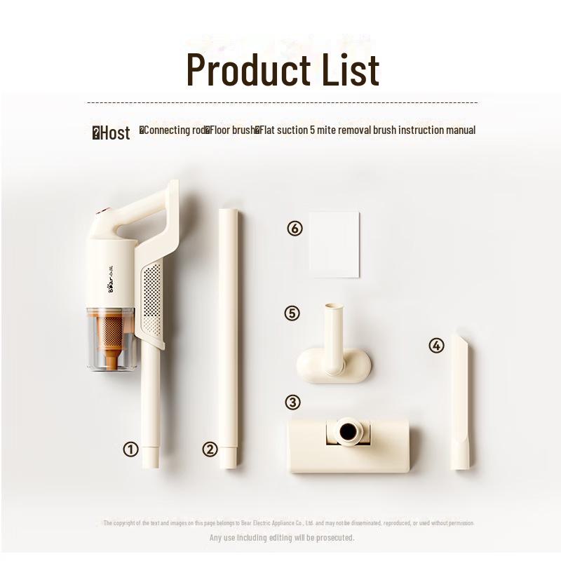 

Ручной пылесос Bear XCQ-E06F1: Всасывание и мытье полов, удаление пыли и клещей, с резервуаром для воды. Standard XCQ-E06F1-S01