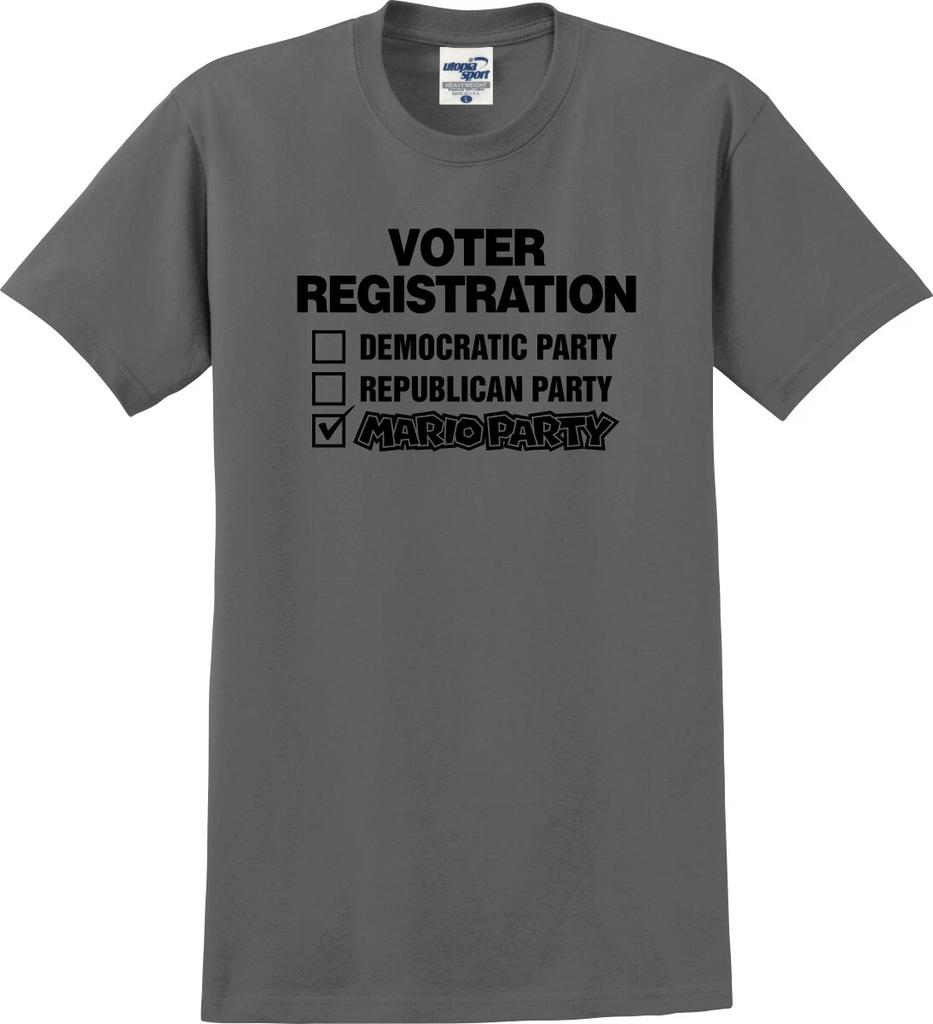 Voter Registration I Choose Mario Party Funny Unisex T shirt (S-5X)