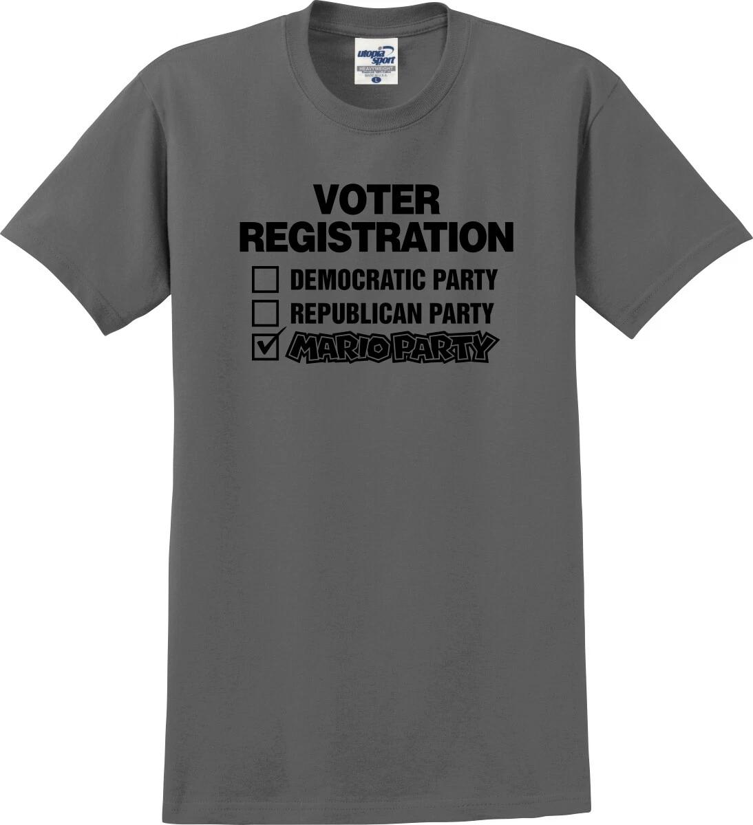 

Voter Registration I Choose Mario Party Funny Unisex T shirt (S-5X) 4XL