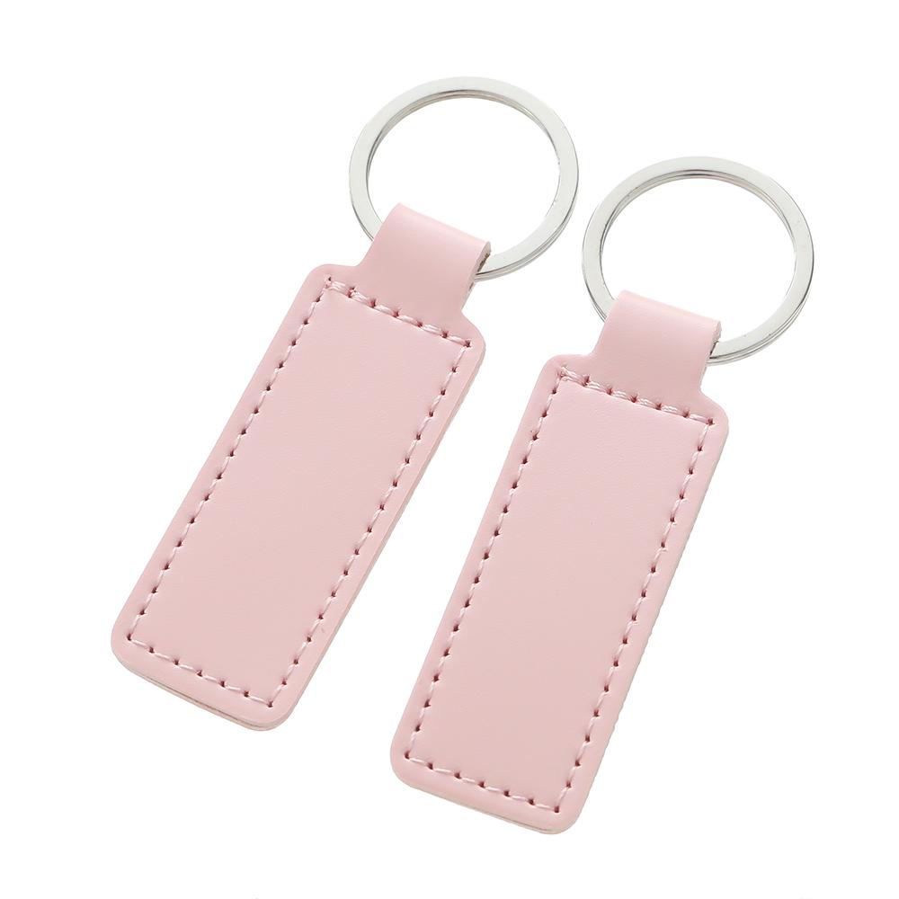 Short Doublesided PU Leather Keychain Car Thread Gift Metal Pendant Waist Strap Key Chain Keyholder for Key Chain Supplies