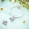 Charm Bead Charms Plata Dreamy Colorful Snail Flower Pendant Bead Charms Compatible With Authentic Bracelets Charm Bead Charms Ideal For Women Jewelle