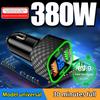 Xiaomi 380W USB C Car Phone Charger Dual PD 4 in 1 with Voltage Display Super Fast Charge Adapter For iPhone Oppo Vivo Samsung
