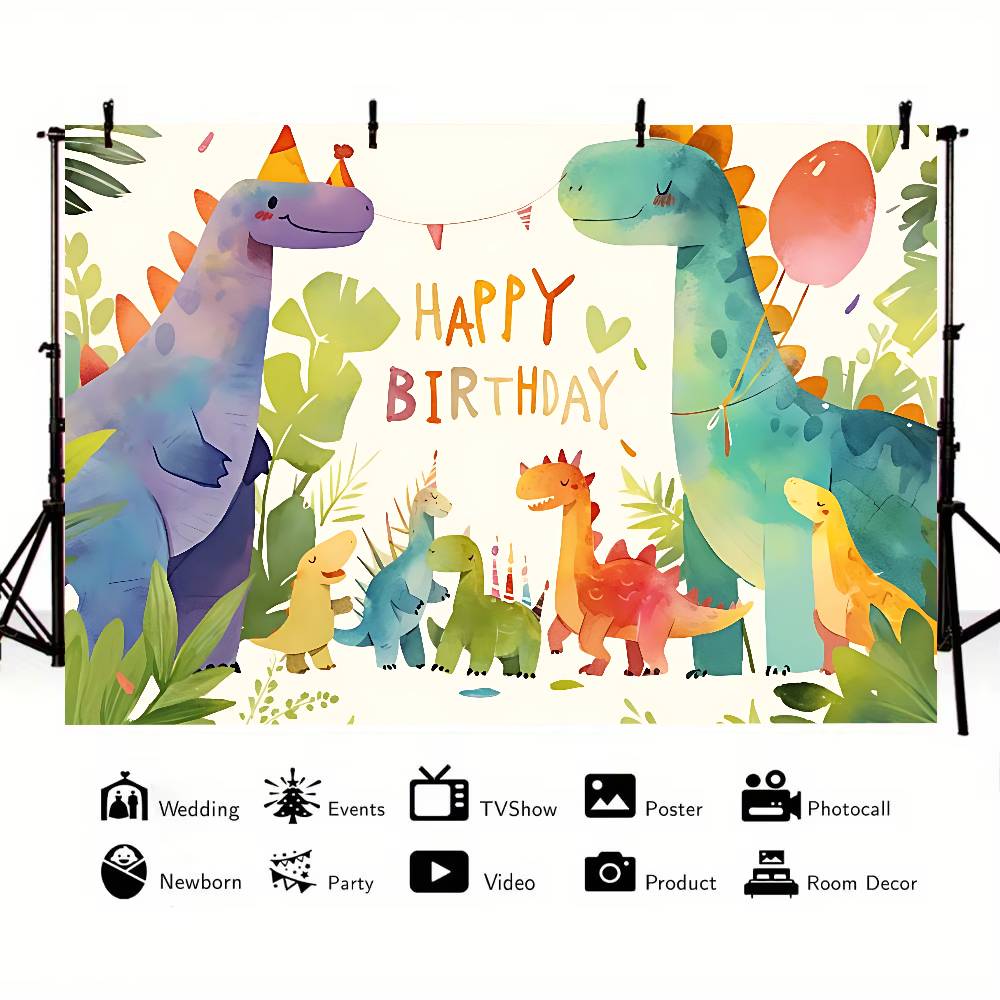 Inosaur Jungle Birthday Party Background Photography Castle Wizard Platform Street Birthday Party Decoration Gifts Props Poster