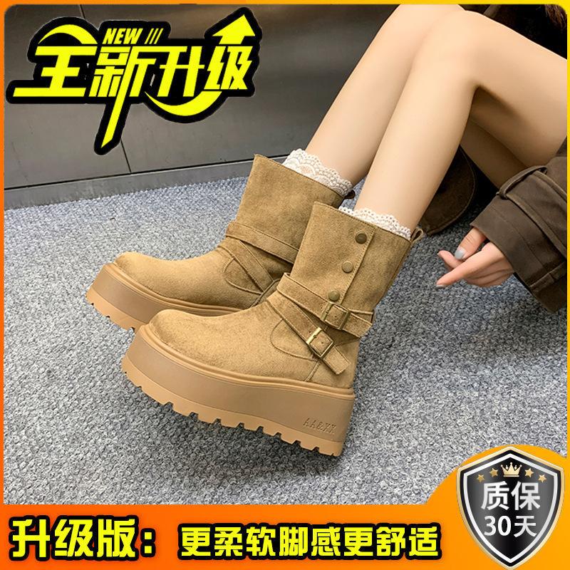 Retro casual versatile short boots women's Martin boots autumn and winter fashion two wear platform fashion short boots snow boots