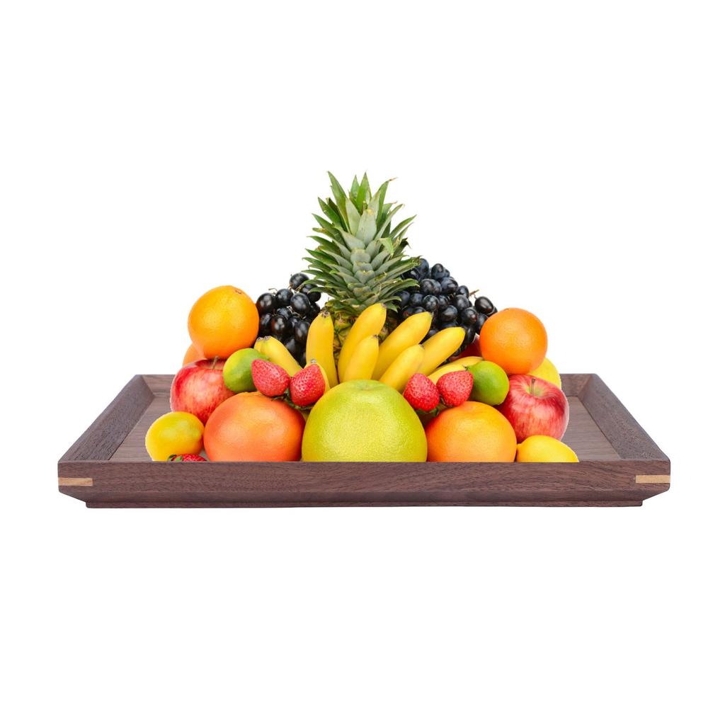 Drewniana Taca Kwadratowa Czarny Orzech Retro Chińska Dekoracyjna Taca Serwingowa na Naczynia