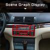 3Pcs Red Carbon Fiber Interior Central Console Cover Trim For BMW 3Series E46