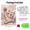 DIY Pearl Bead Art Canvas Cute Cat Pattern Frameless Creative Craft Painting Kit for Relaxing Home Wall Decoration