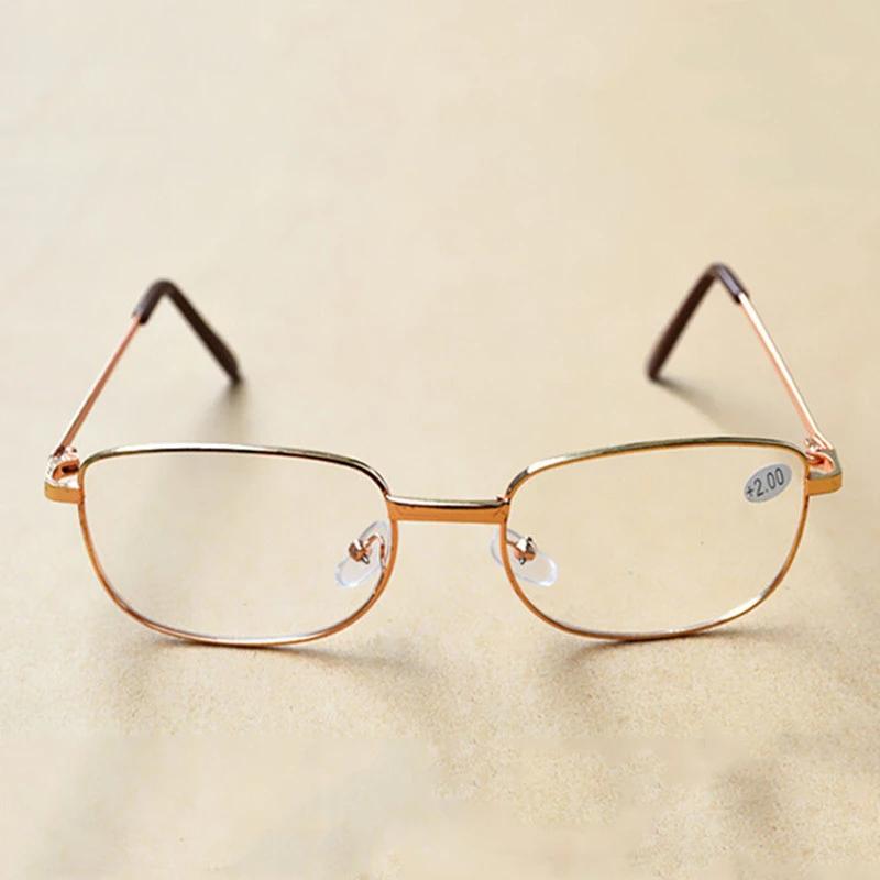 Metal Frame Square Reading Glasses Anti-fatigue Fashion High Definition Presbyopia Diopter +1.0 +1.5 +2.0 +3.5 +4.0