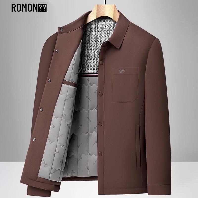 ROMON Men's Business Casual Padded Lapel Jacket