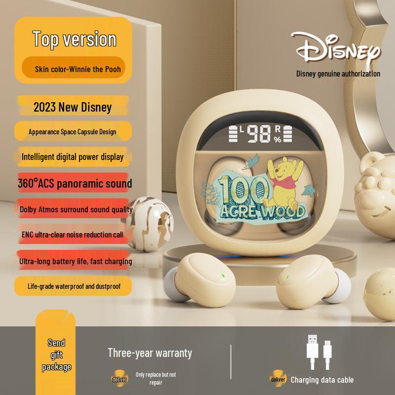 Disney Licensed M41 Wireless Bluetooth In-Ear Headphones with Digital Display - Cute and High-Value Audio Experience