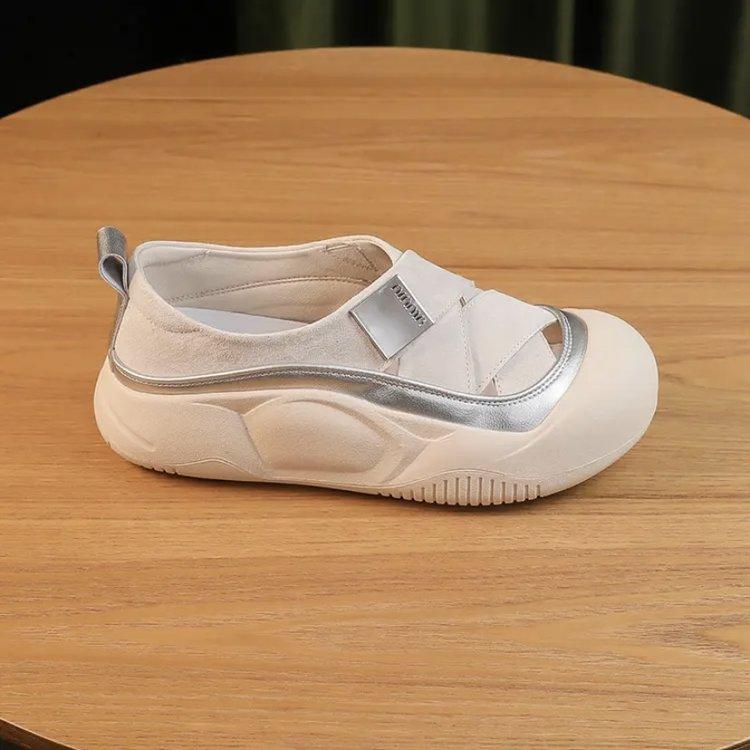 

Туфли Низкий каблук Женская обувь Повседневные кроссовки Клоги Платформа Ретро Летнее платье Маленькие криперы Новые ПВХ Слипоны Сандалии Ткань 40 бежевый