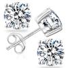 Men's Moissanite and Diamond Stud Earrings, Single Earrings, 3-, 4-, or 6-Prong Setting, Sterling Silver, Hypoallergenic, 0.3ct, 0.5ct, 0.8ct, 1.0ct,