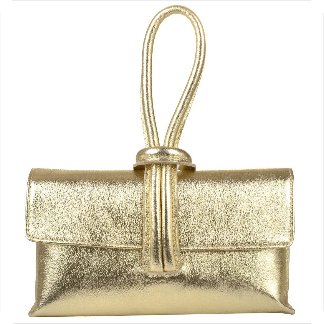 Gold formal bag, natural leather, vezze beige