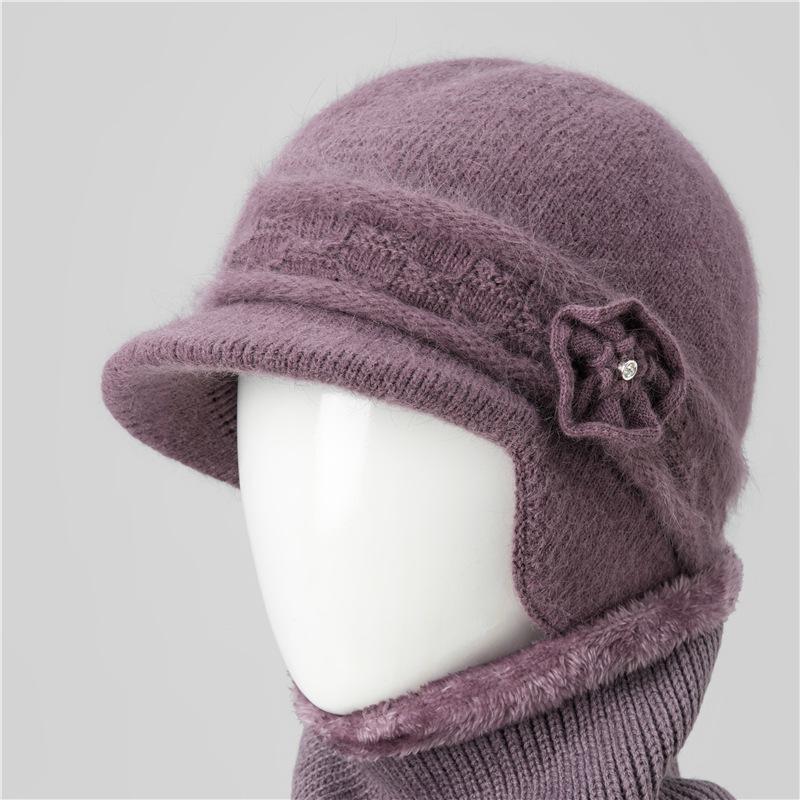 

Wool hat women s winter plush thickened rabbit fur warm hat average size elastic