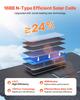 60W Foldable Solar Panel Charger, 16BB N-Type Monocrystalline Solar Panel 24% Efficiency, Lightweight Portable with MC4 Output, Type-C, USB-A & DC