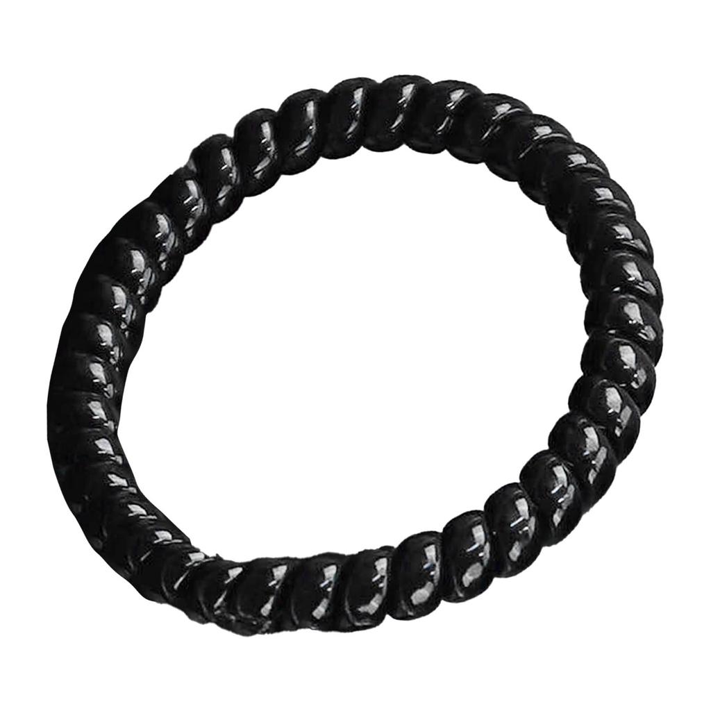 Legături de păr cu spirală elastică în formă de cablu de telefon Elasticitate ridicată împiedică tragerea legături de păr în spirală Negru