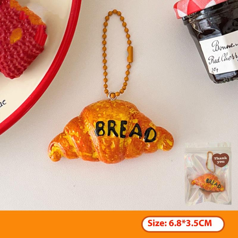 Porte-clés Pendentif Nourriture Mignonne Dessin Animé Kawaii Créatif Drôle Œuf au Chocolat Pain Accessoires Pendentifs Sac à Dos Cadeaux