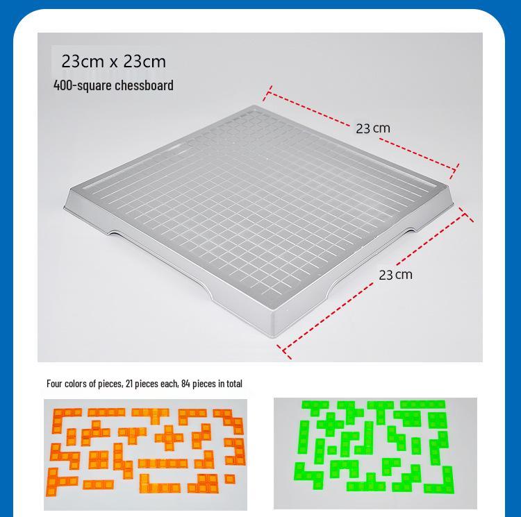 Tetris Intelligence Board Game: 4-Player Gladiator Chess for Kids & Parents
